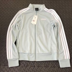 Adidas Essential Track jacket in green tint/white FM6637 NWT